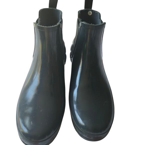 Hunter Chelsea Slip on Quilted Rubber Rain Waterproof Army Dark Green Boot US 9 - Picture 7 of 8